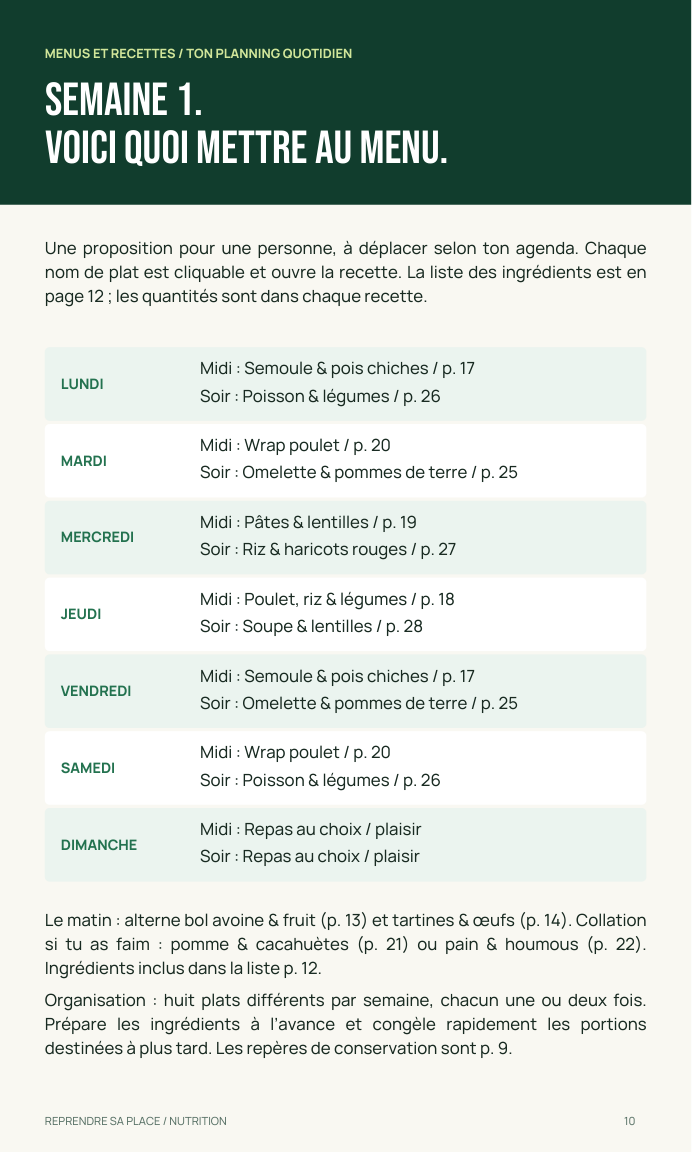 Le guide nutrition — page d’aperçu 2